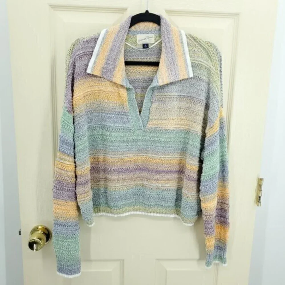 Universal Thread Matching Knit Set XL Top/L Shorts Orange/Blue